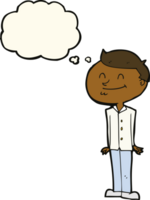 cartoon smiling man with thought bubble png