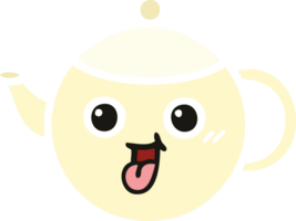 plat Couleur rétro dessin animé de une thé pot png