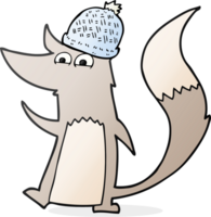 hand drawn cartoon little wolf png