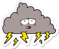 autocollant d'un nuage d'orage de dessin animé png