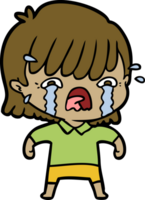 cartoon girl crying png