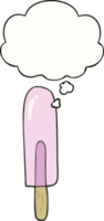 cartoon ice lolly with thought bubble png