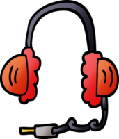 cartoon doodle ear phones png