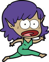 cartoon shocked elf girl png