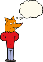 cartoon fox man with thought bubble png