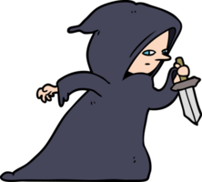 cartoon assassin in dark robe png