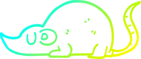 cold gradient line drawing of a cartoon mouse rat png