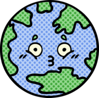komisk bok stil tecknad serie av en planet jord png