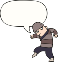 cartoon sneaking thief with speech bubble png