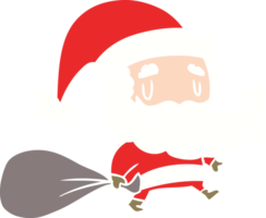 plano color estilo dibujos animados Papa Noel claus con saco png