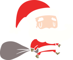 platt Färg stil tecknad serie santa claus med säck png