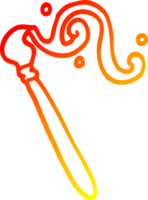 warm gradient line drawing of a cartoon paint brush png