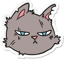 adesivo de uma cara de gato duro de desenho animado png