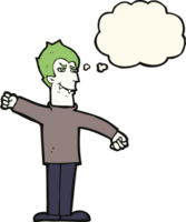 cartoon vampire man with thought bubble png