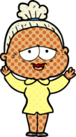 cartoon happy old lady png