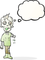 hand drawn thought bubble cartoon zombie png