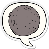 cartoon moon with speech bubble sticker png