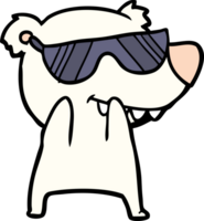 ours de bande dessinée portant des lunettes de soleil png