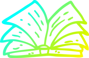 cold gradient line drawing of a cartoon open book png