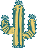 iconic tattoo style image of a cactus png