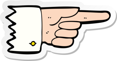 sticker of a cartoon pointing hand symbol png