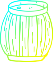 cold gradient line drawing of a cartoon beer barrel png