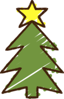 dibujo de tiza del árbol de navidad png