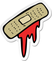 sticker of a cartoon bloody plaster png