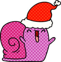 hand drawn christmas cartoon of kawaii snail png