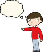 cartoon man pointing with thought bubble png