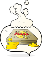 hand dragen Tal bubbla tecknad serie pizza png