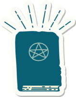 sticker of a tattoo style spellbook png
