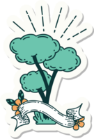 sticker of a tattoo style tree png