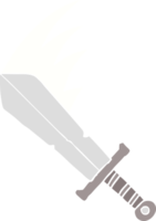 épée oscillante de dessin animé de style plat couleur png