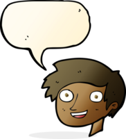 cartoon happy boy face with speech bubble png