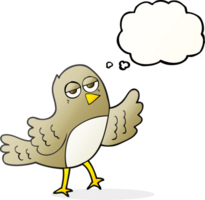 hand drawn thought bubble cartoon bird png