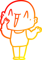 caldo pendenza linea disegno di un' contento cartone animato Calvo uomo png