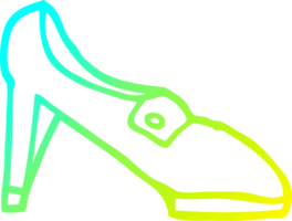 cold gradient line drawing of a cartoon shoe png