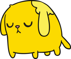 mano dibujado dibujos animados de linda triste kawaii perro png