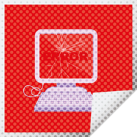 broken computer graphic   illustration square sticker png