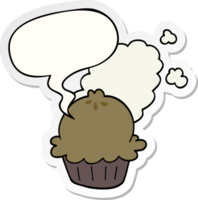 cute cartoon pie with speech bubble sticker png