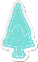 cartoon sticker single snow covered tree png