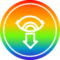 staring eye circular icon with rainbow gradient finish png