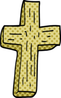 desenho animado doodle cruz de madeira png