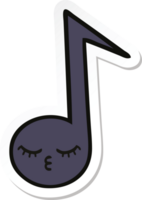 sticker of a cute cartoon musical note png