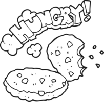 hand drawn black and white cartoon cookies png