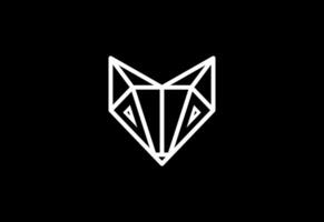 Line art style Diamond fox logo design template vector