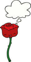 cartoon rose with thought bubble png