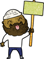 caricature de manifestant barbu png