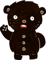 cartoon unhappy black teddy bear png